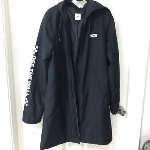 vans alliance black elongated windbreaker jacket